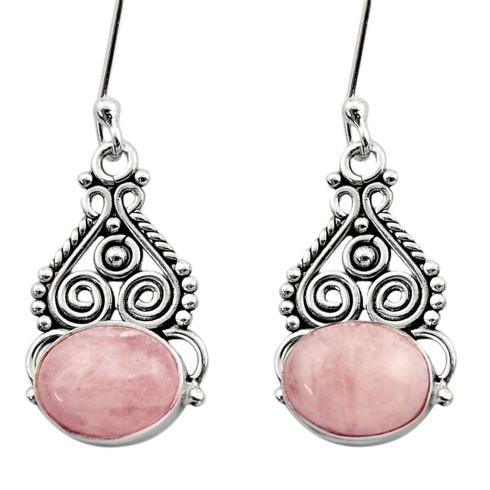 pink morganite 925 sterling silver dangle earrings d40812