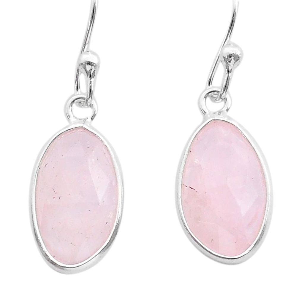 5.62cts natural pink morganite 925 sterling silver dangle earrings u58247
