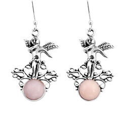 6.02cts natural pink opal 925 sterling silver angel earrings jewelry y50115