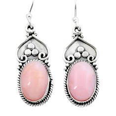 8.57cts natural pink opal 925 sterling silver dangle earrings jewelry y15369