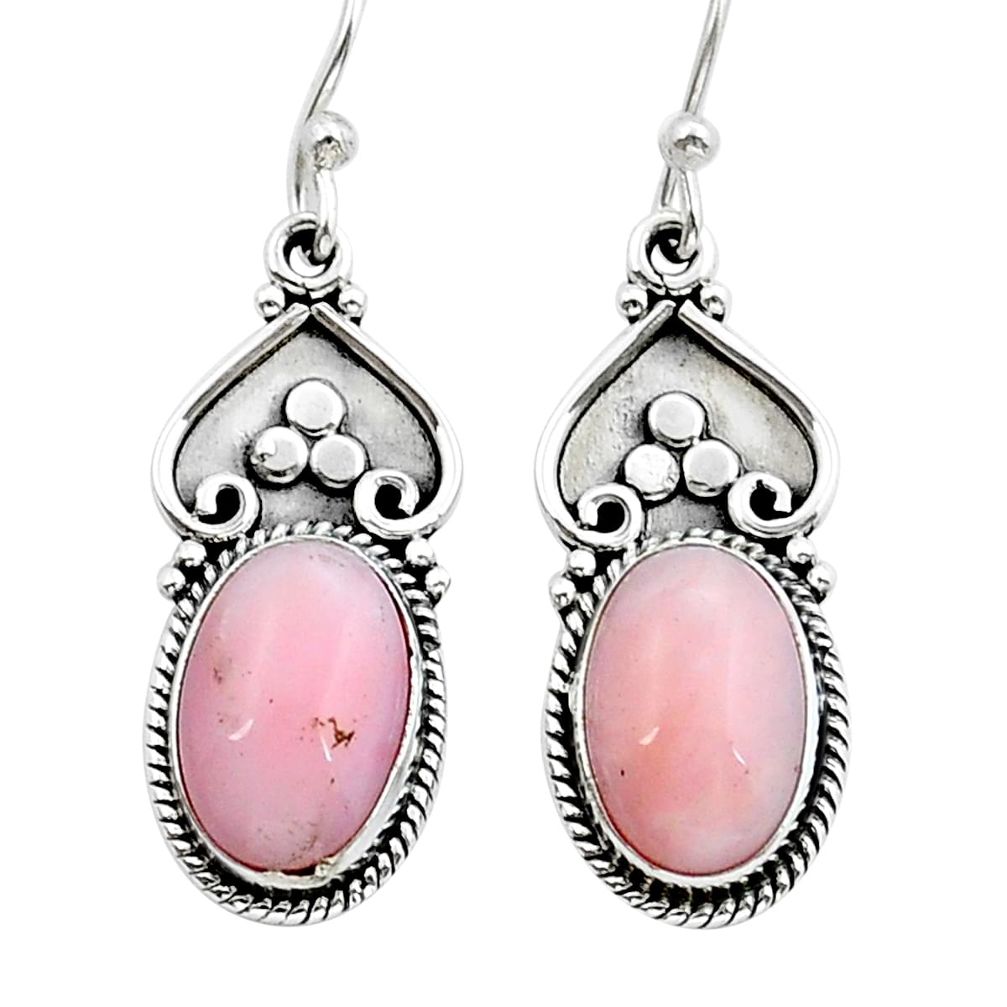 7.94cts natural pink opal 925 sterling silver dangle earrings jewelry y15525