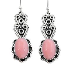 7.92cts natural pink opal 925 sterling silver dangle earrings jewelry y15526