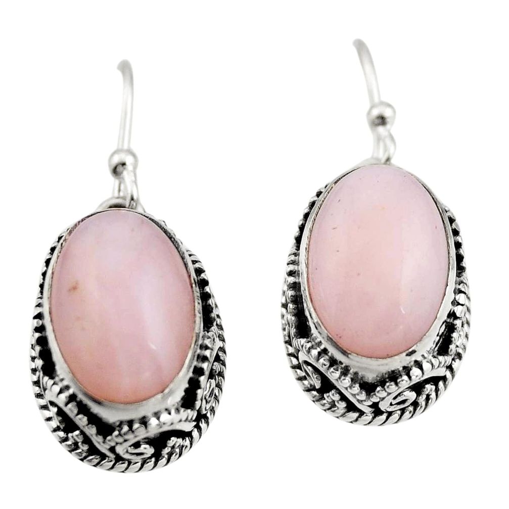 8.03cts natural pink opal 925 sterling silver earrings jewelry r21922