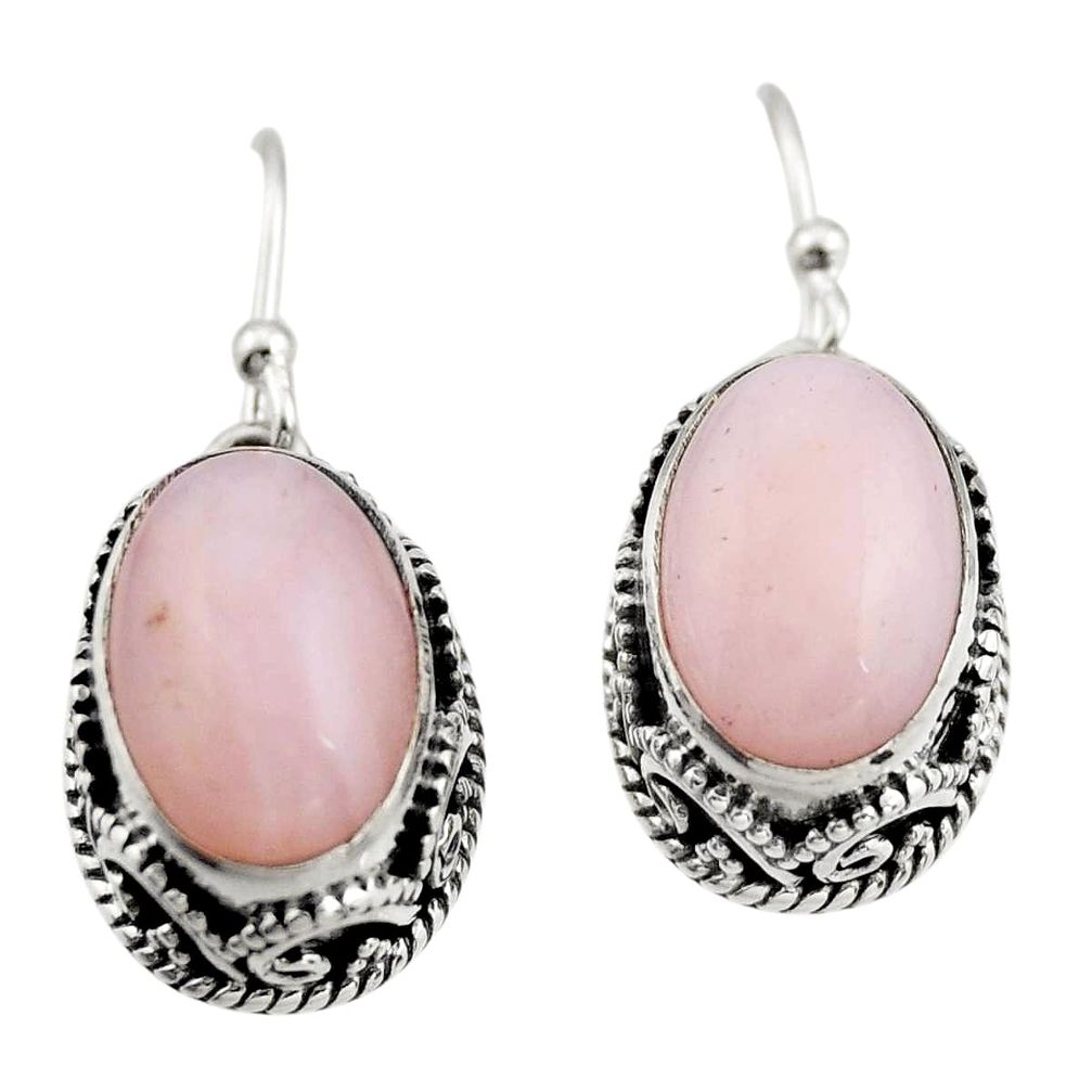 8.03cts natural pink opal 925 sterling silver earrings jewelry r21923