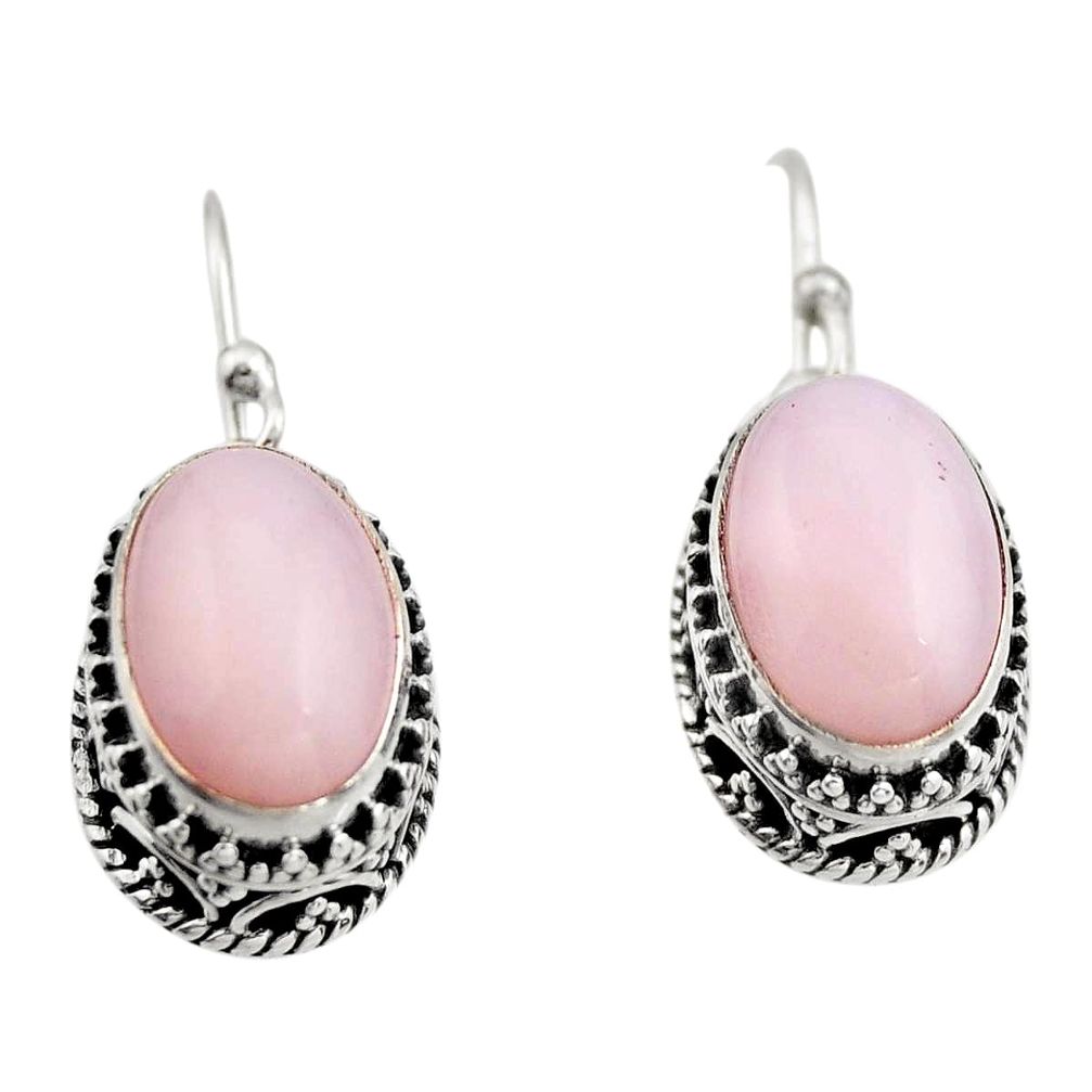 8.03cts natural pink opal 925 sterling silver earrings jewelry r21925