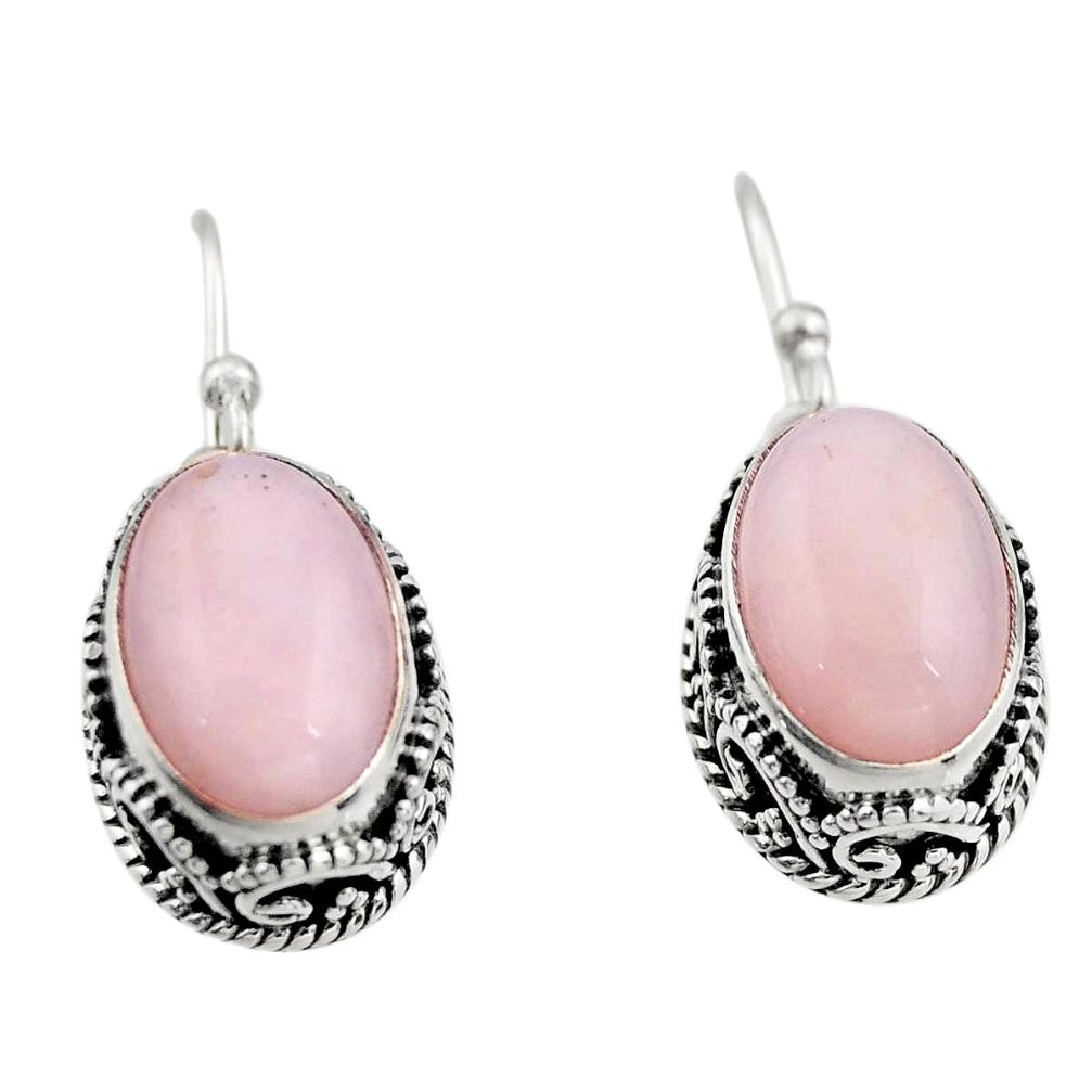 7.78cts natural pink opal 925 sterling silver earrings jewelry r21926