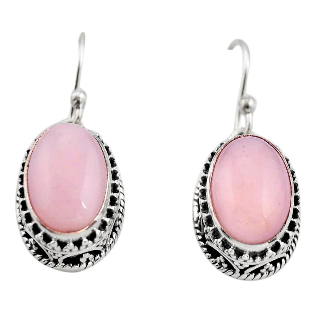 8.27cts natural pink opal 925 sterling silver earrings jewelry r21933