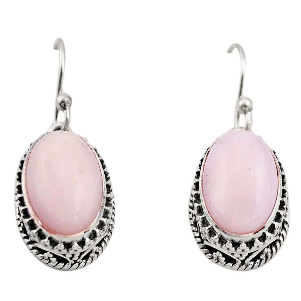 8.27cts natural pink opal 925 sterling silver earrings jewelry r21934