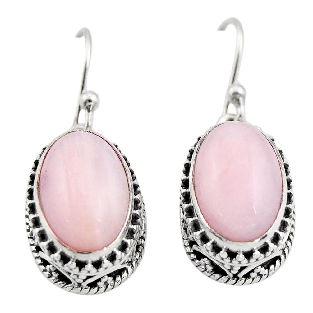 8.27cts natural pink opal 925 sterling silver earrings jewelry r21936