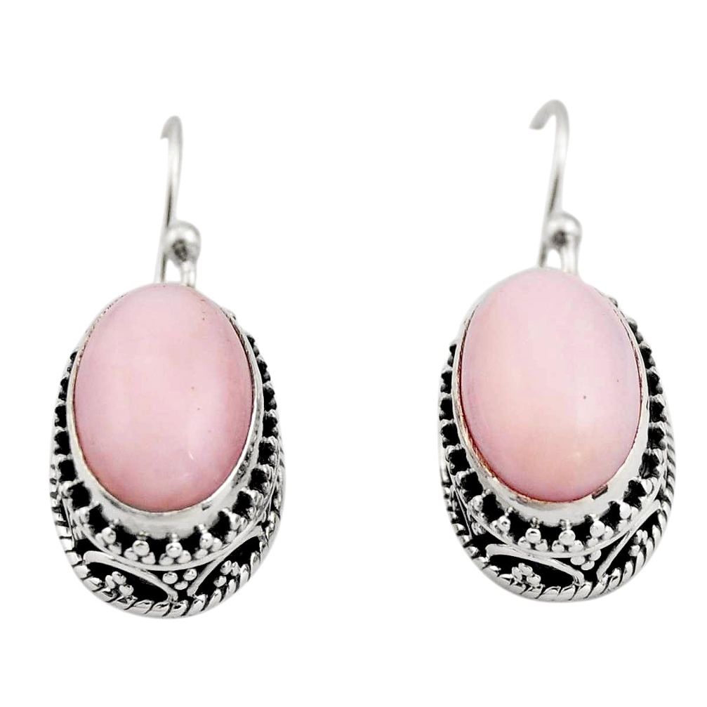 8.44cts natural pink opal 925 sterling silver earrings jewelry r21937