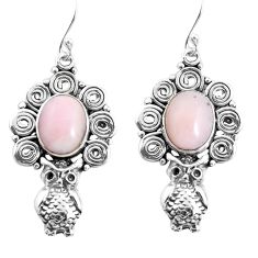 pink opal 925 sterling silver owl earrings jewelry p52008