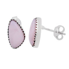 6.74cts natural pink opal fancy 925 sterling silver stud earrings jewelry n31557