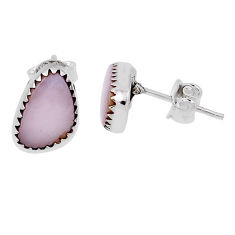 4.59cts natural pink opal fancy 925 sterling silver stud earrings jewelry n34462