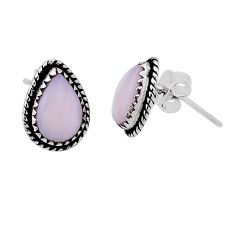6.45cts natural pink opal pear 925 sterling silver stud earrings jewelry n31545