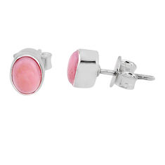 2.96cts natural pink opal round 925 sterling silver stud earrings jewelry y93213