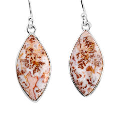 11.42cts natural pink rosetta stone jasper 925 silver dangle earrings y79562
