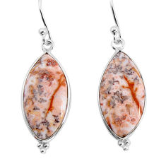 10.81cts natural pink rosetta stone jasper 925 silver dangle earrings y79567