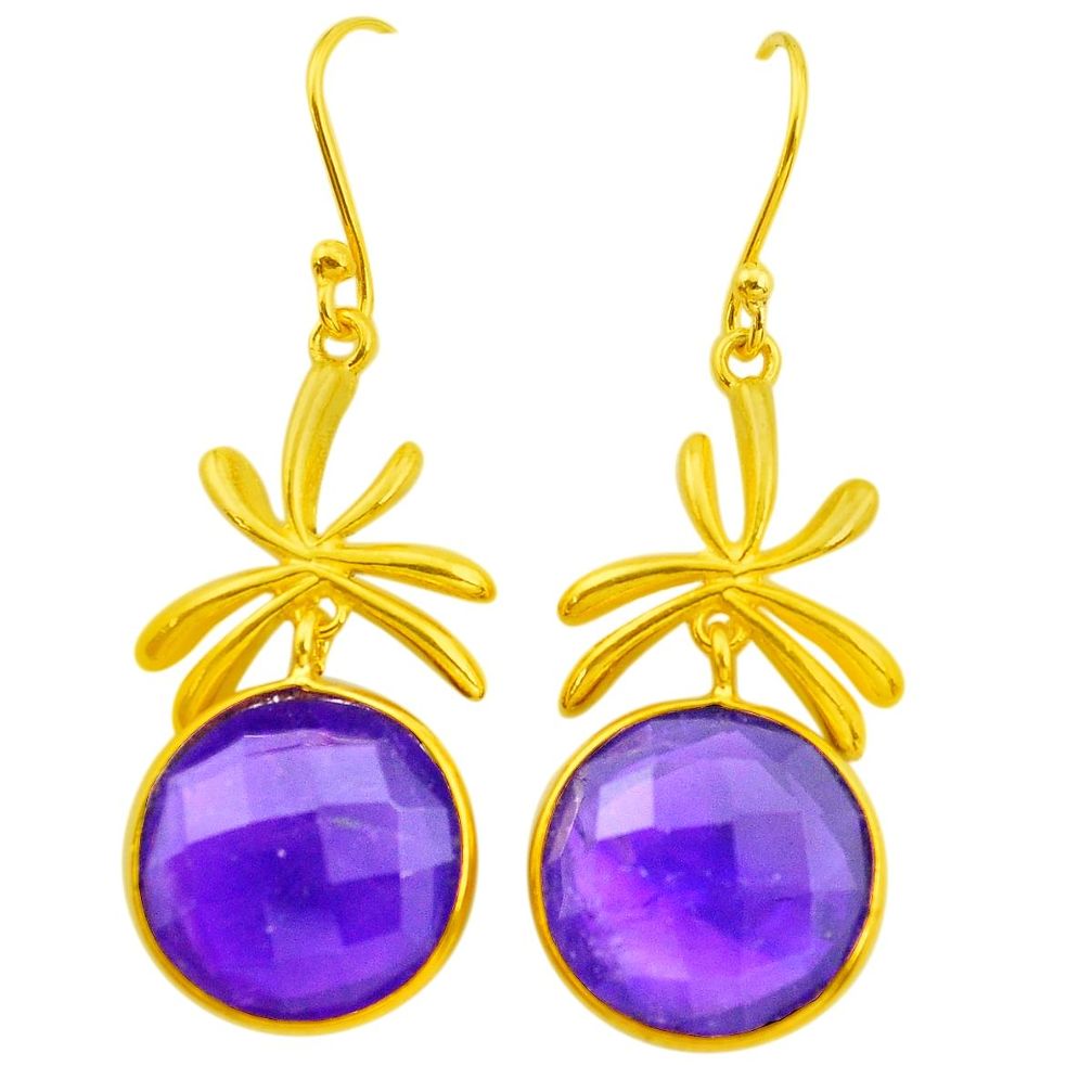  purple amethyst 925 silver sterling dangle earrings p50013