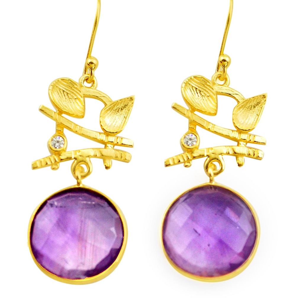  purple amethyst 925 silver sterling dangle earrings p75722
