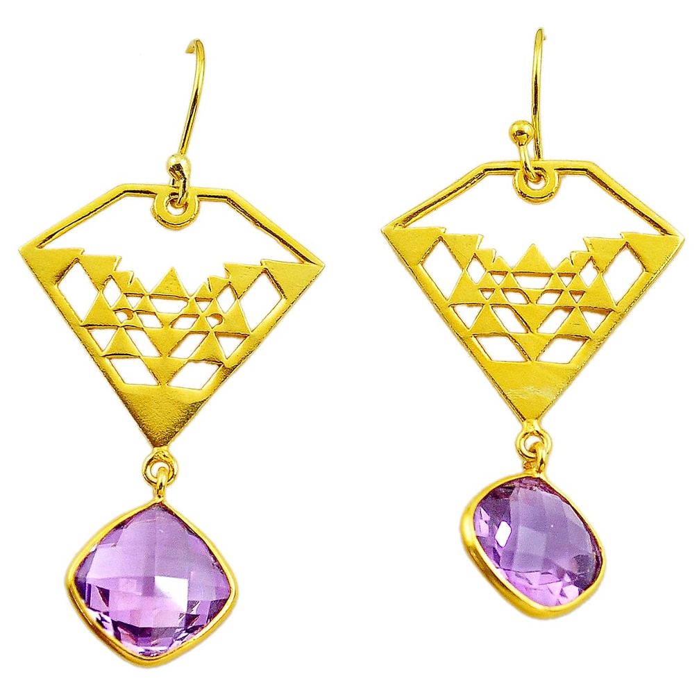  purple amethyst 925 silver sterling dangle earrings p87406