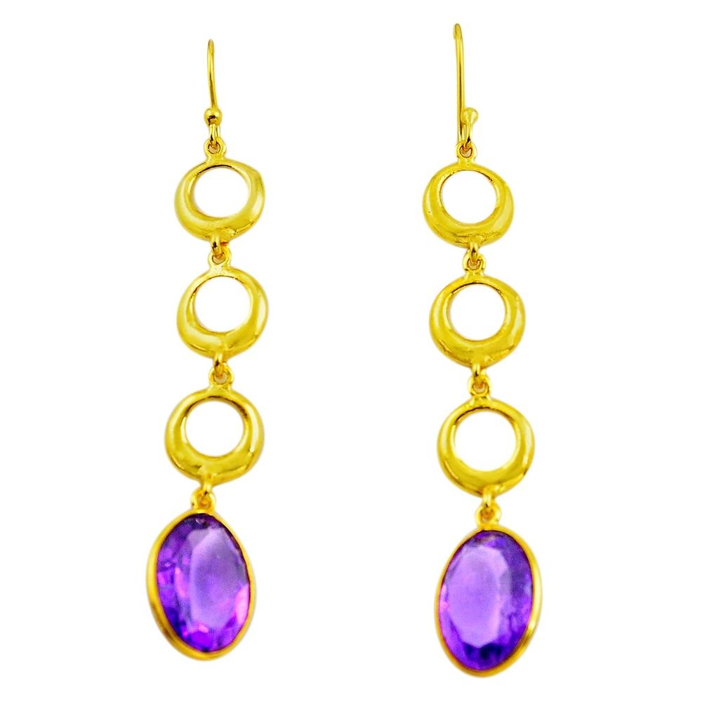  purple amethyst 925 silver sterling dangle earrings p87496