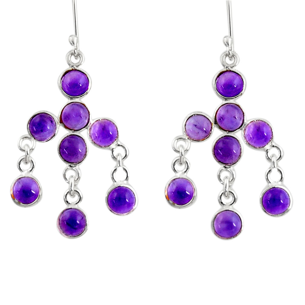 13.22cts natural purple amethyst 925 sterling silver chandelier earrings d39865