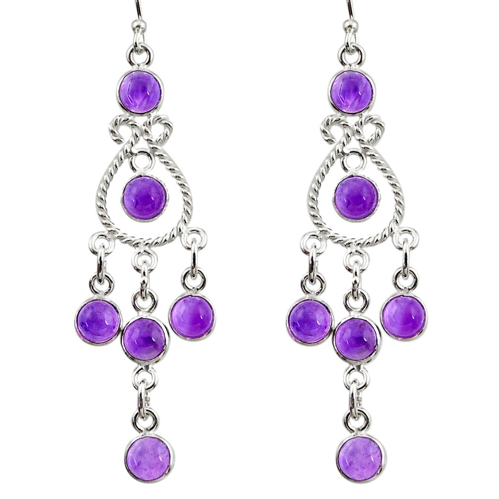 10.81cts natural purple amethyst 925 sterling silver chandelier earrings r33592