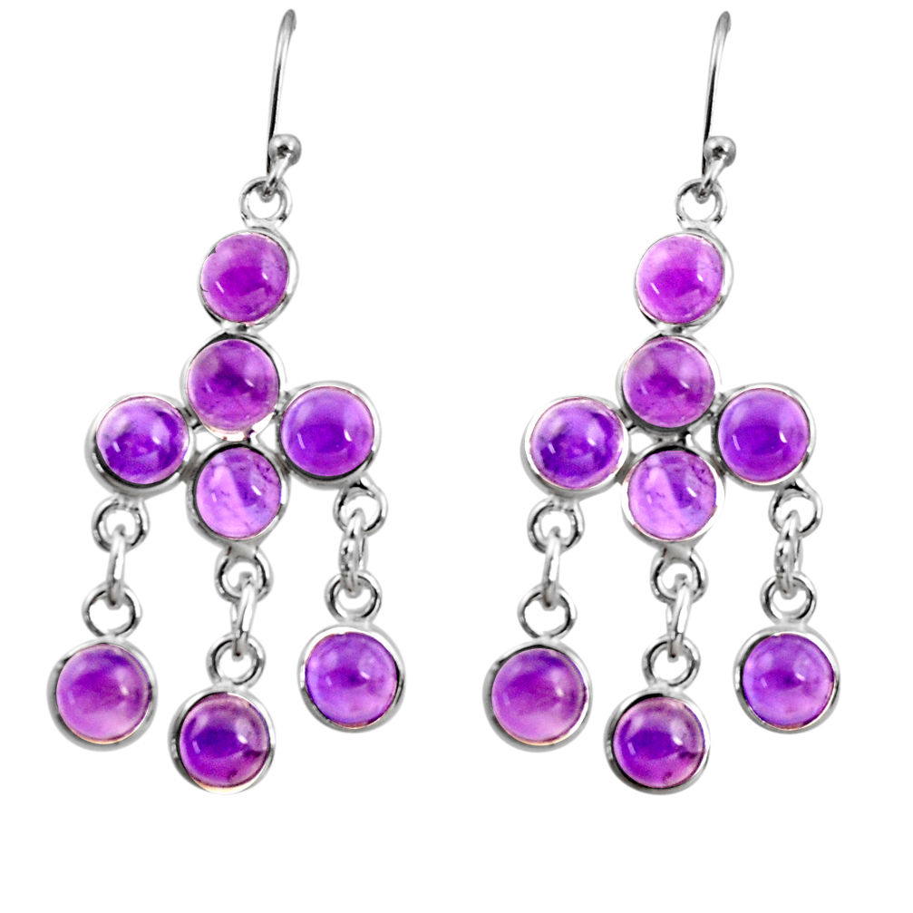 12.58cts natural purple amethyst 925 sterling silver chandelier earrings r37428