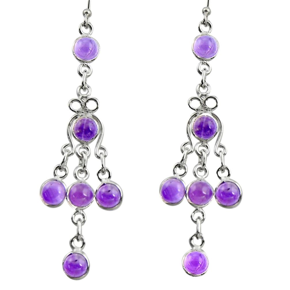 12.15cts natural purple amethyst 925 sterling silver chandelier earrings r42294