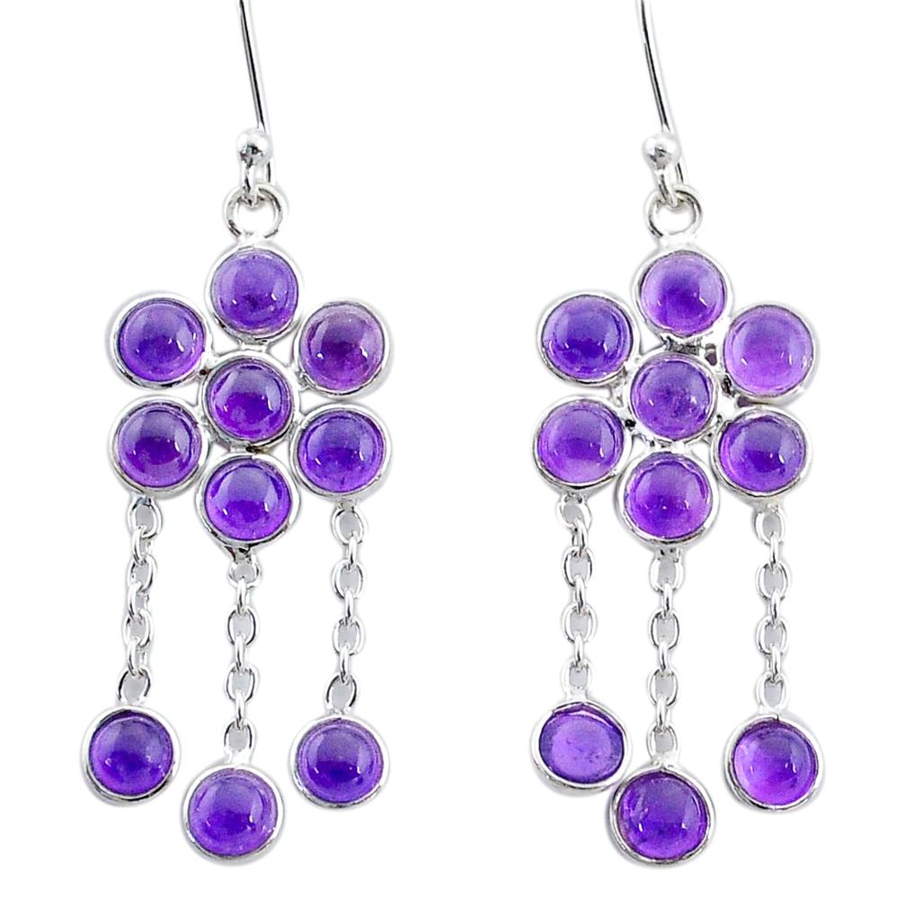 10.14cts natural purple amethyst 925 sterling silver chandelier earrings t4642