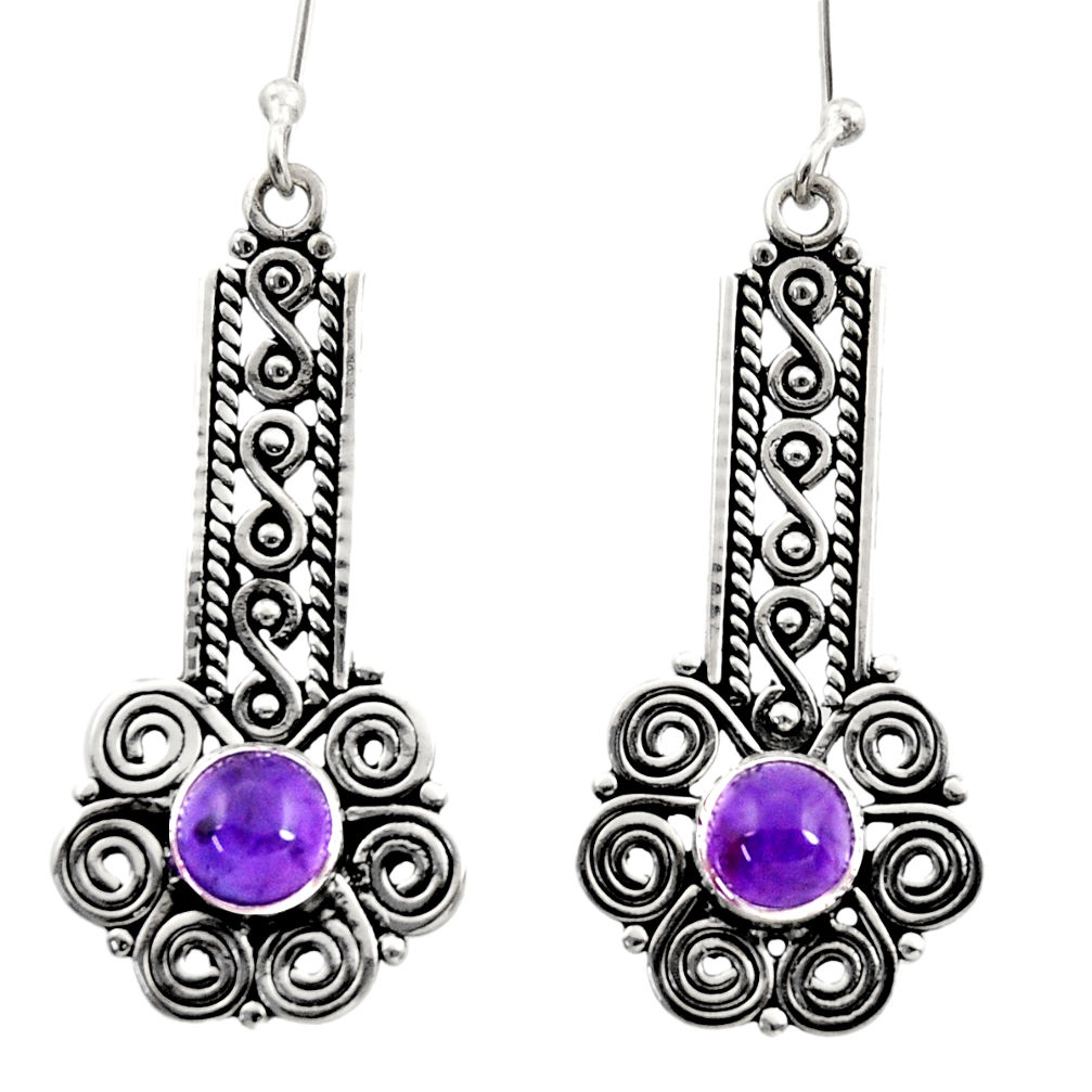 purple amethyst 925 sterling silver dangle earrings d41121