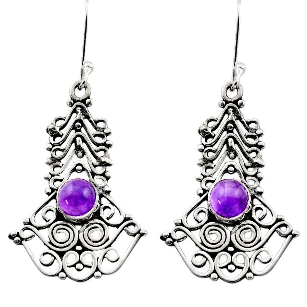 purple amethyst 925 sterling silver dangle earrings d41125