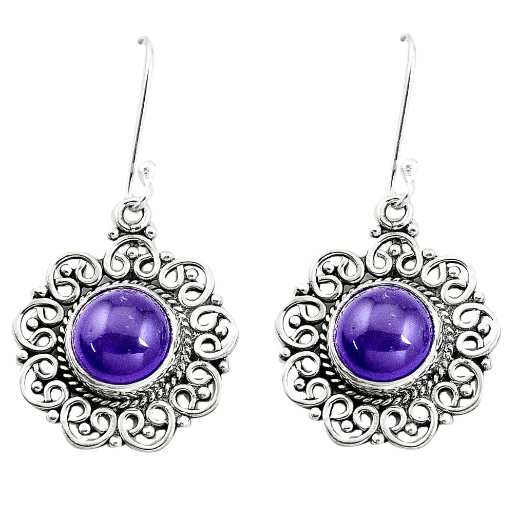  purple amethyst 925 sterling silver dangle earrings p13232