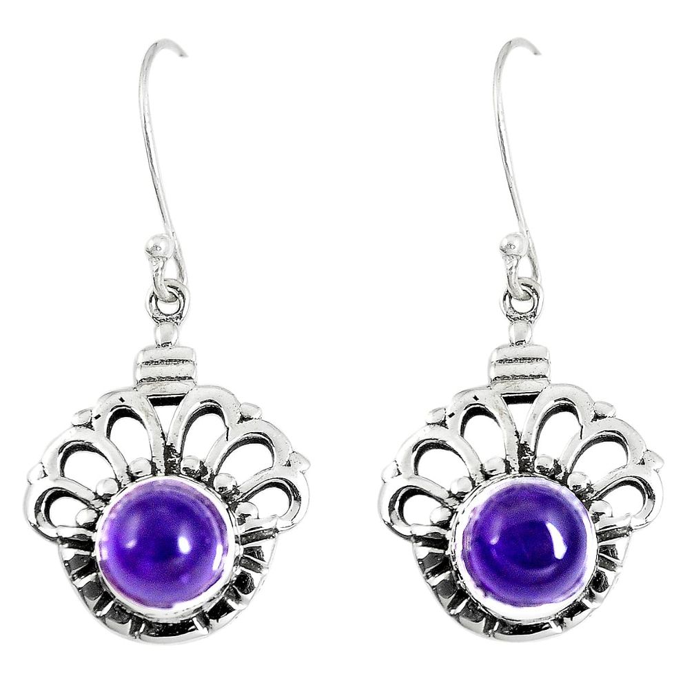 purple amethyst 925 sterling silver dangle earrings p16445