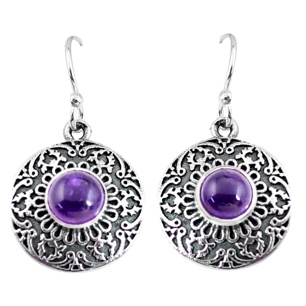 purple amethyst 925 sterling silver dangle earrings p63862