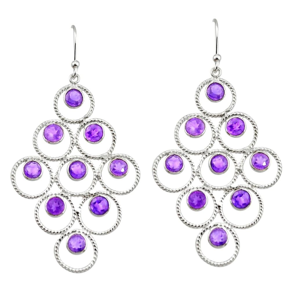 10.24cts natural purple amethyst 925 sterling silver dangle earrings r33225