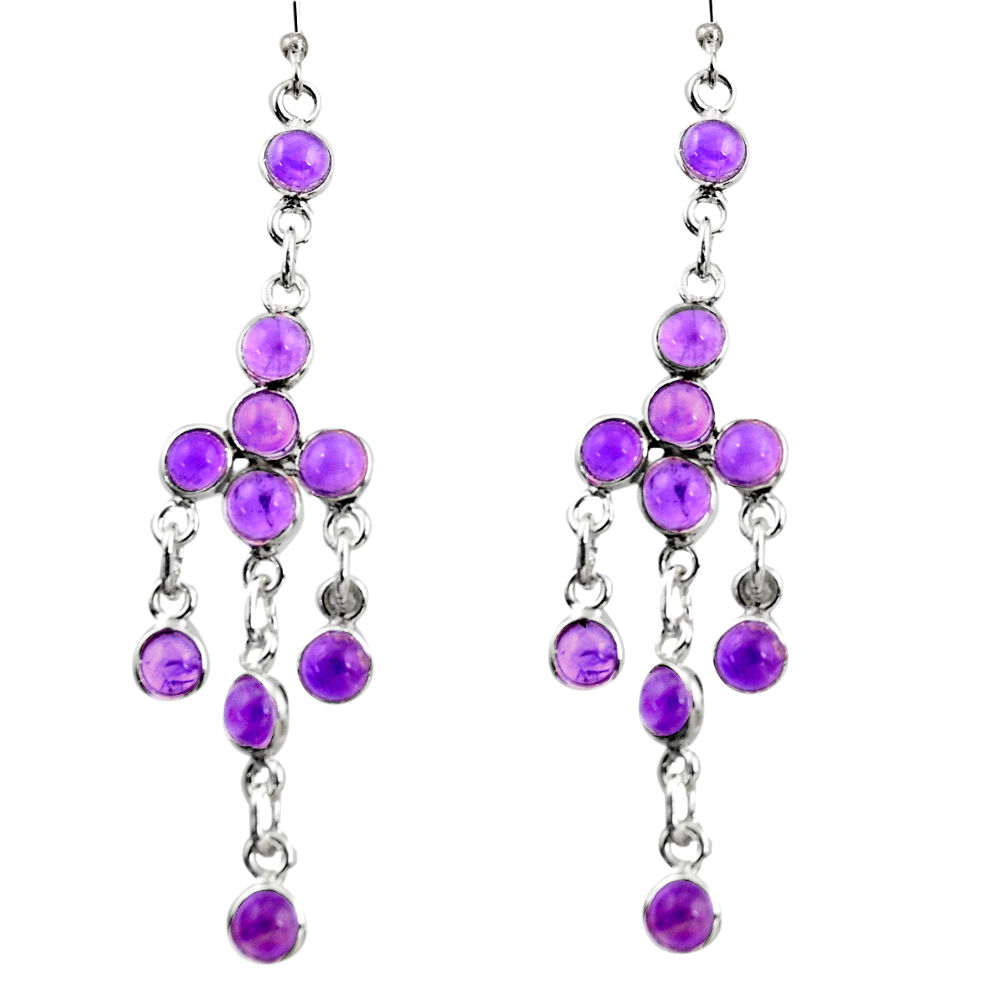 13.15cts natural purple amethyst 925 sterling silver dangle earrings r35702