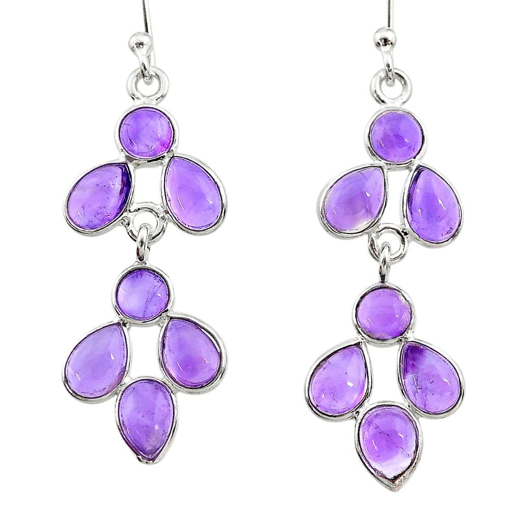 purple amethyst 925 sterling silver dangle earrings t12526