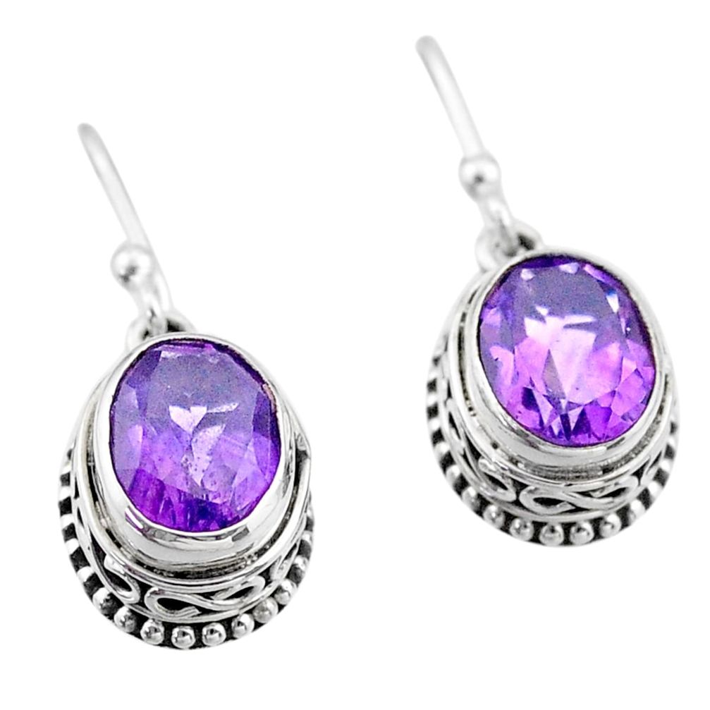 purple amethyst 925 sterling silver dangle earrings t46831