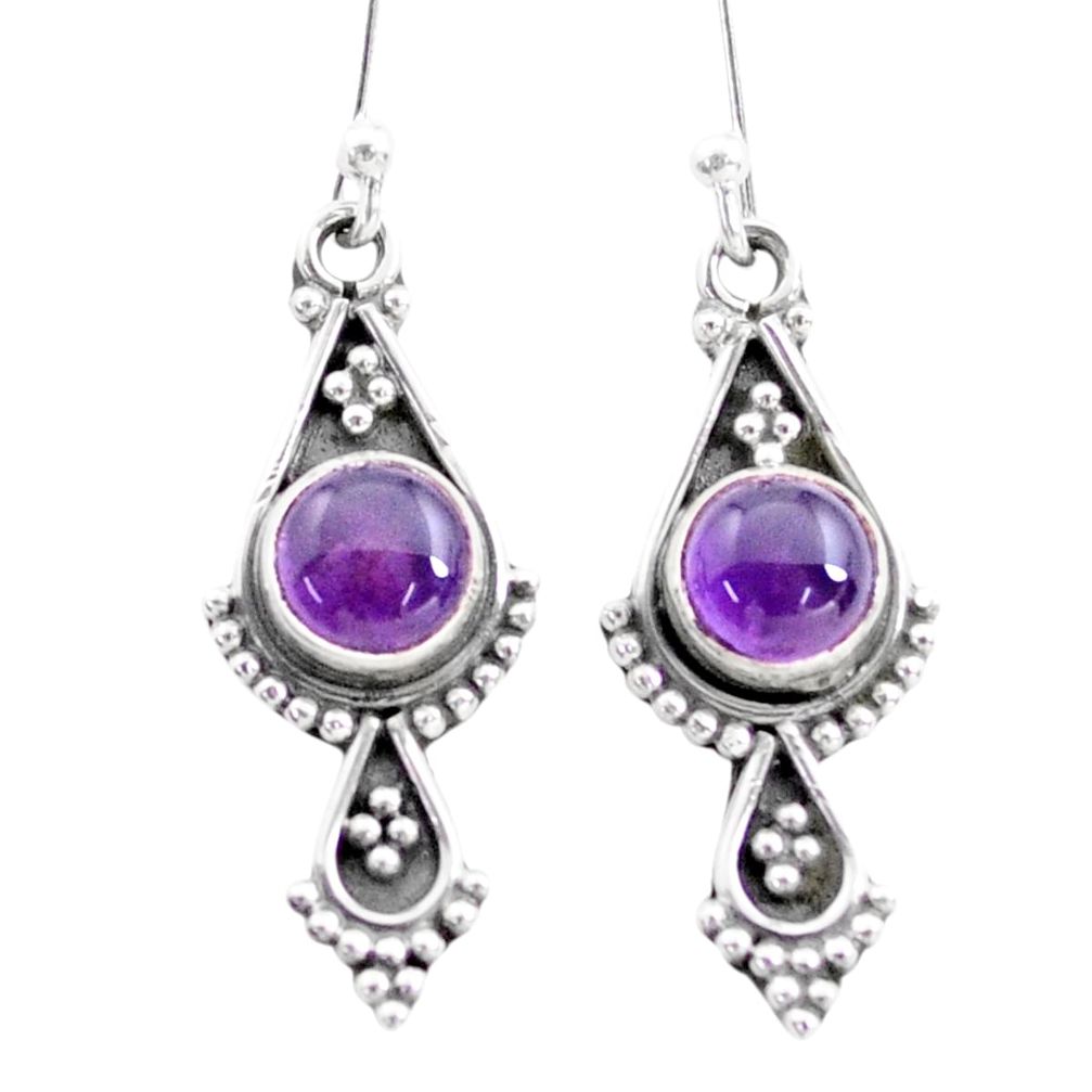 purple amethyst 925 sterling silver dangle earrings t76732