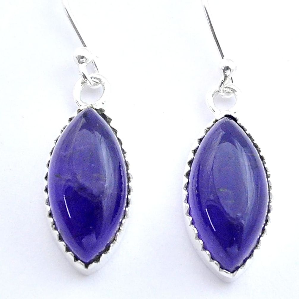 10.94cts natural purple amethyst 925 sterling silver dangle earrings u56146