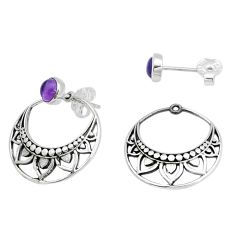 1.91cts natural purple amethyst 925 sterling silver dangle earrings u83181