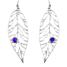 0.90cts natural purple amethyst 925 sterling silver deltoid leaf earrings u80401
