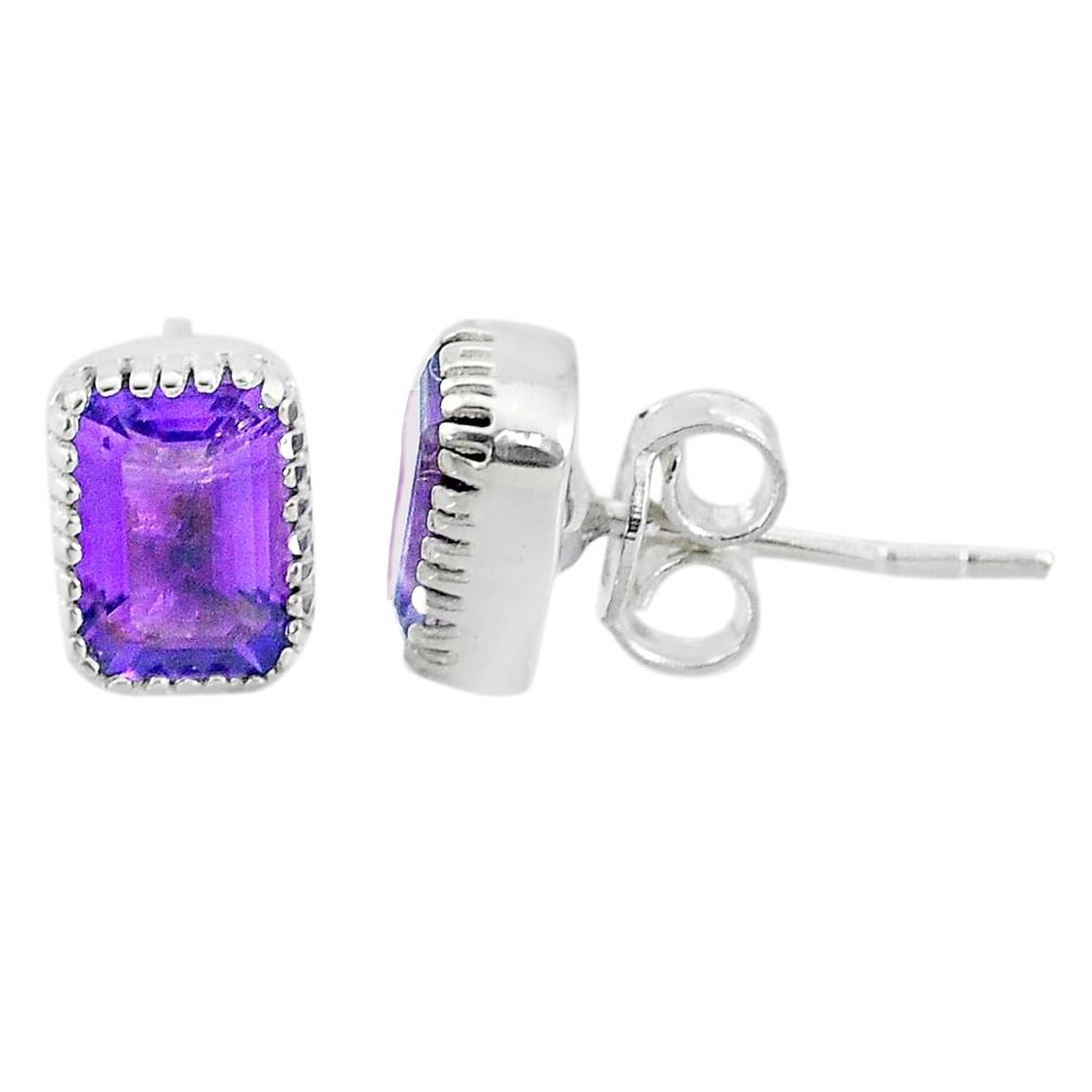 2.84cts natural purple amethyst 925 sterling silver earrings jewelry t7450
