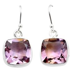 15.08cts natural purple ametrine 925 sterling silver dangle earrings t45182