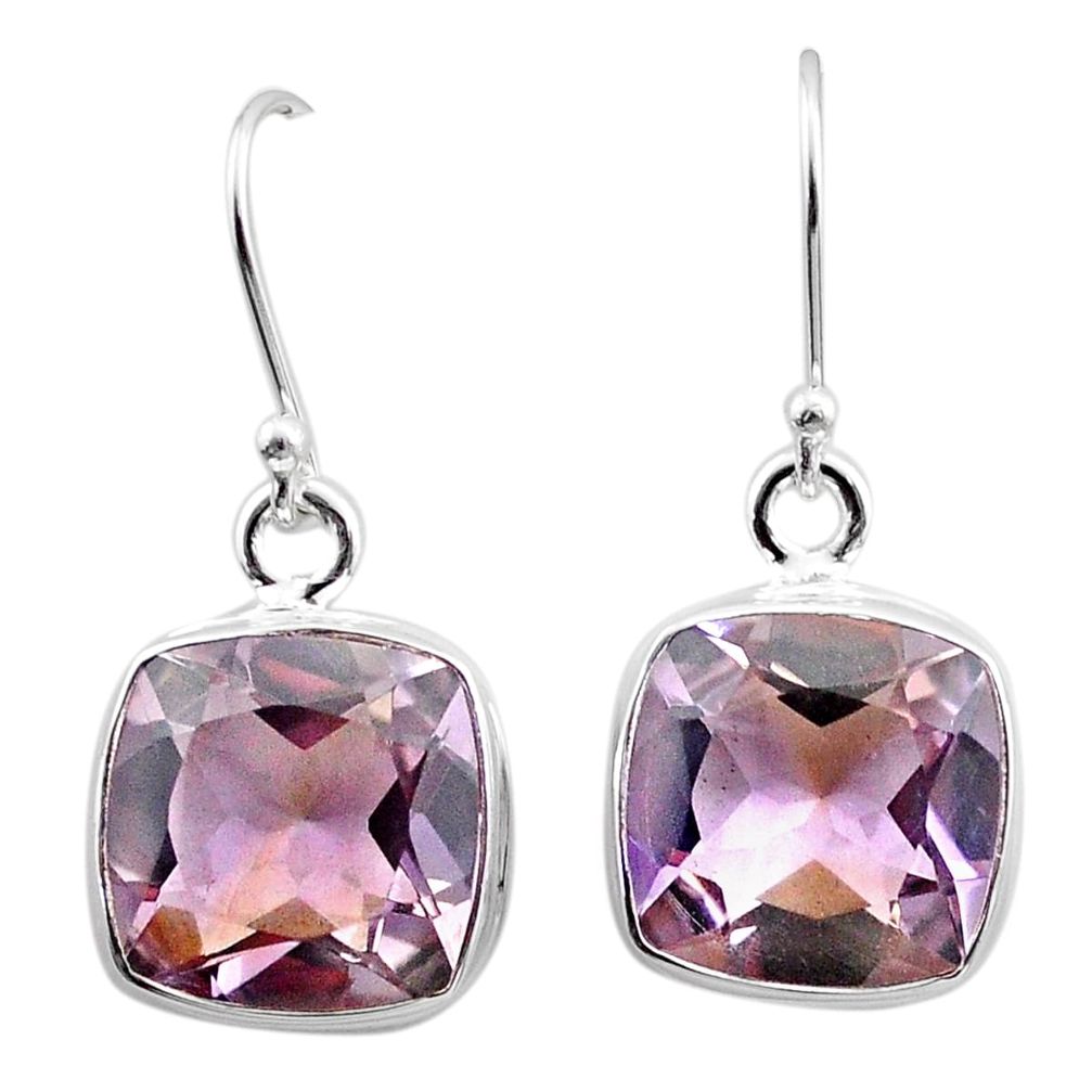 15.08cts natural purple ametrine 925 sterling silver earrings jewelry t45202