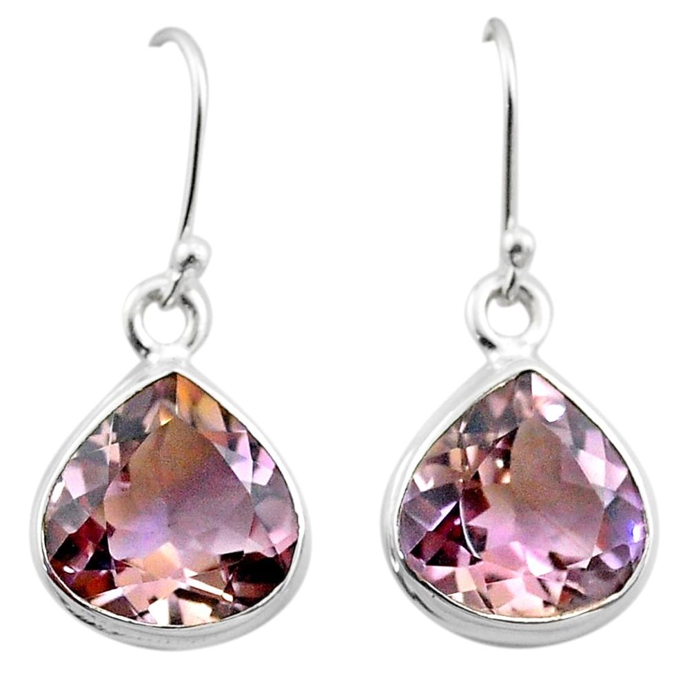 13.70cts natural purple ametrine 925 sterling silver earrings jewelry t45203