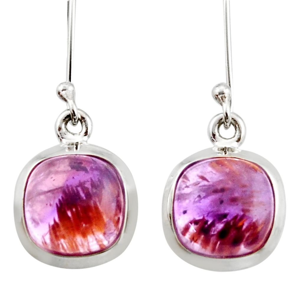 purple cacoxenite super seven 925 silver dangle earrings d40665