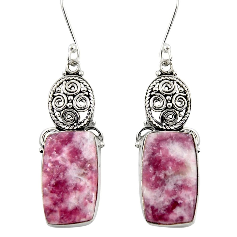  purple lepidolite 925 sterling silver dangle earrings d39606