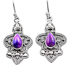 purple mojave turquoise 925 silver dangle earrings u10365